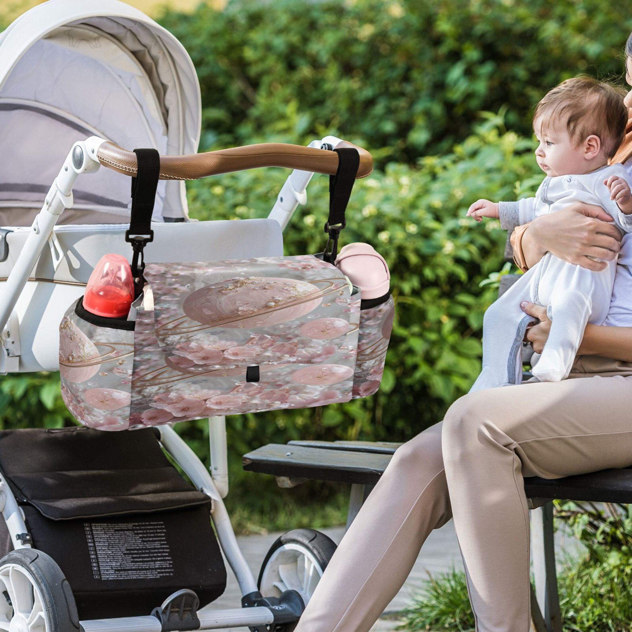 DIXRUYEE Stroller Organizer Pinkorbit Printed