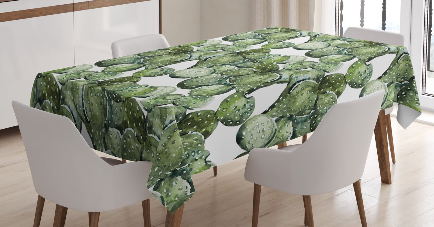 Cactus Tablecloth, Botany Themed Plants Opuntia Plants Prickly Pear