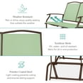 thumbnail image 5 of Best Choice Products 2-Person Outdoor Swing Glider, Steel Patio Loveseat, Bench Rocker w/ Armrests - Sage Green/Brown, 5 of 9