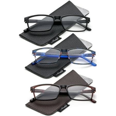 Newbee Fashion Clear Lens Glasses Medium Size Slim Modern Design Transparent Stripe Frame with Spring Hinge for Men & Women