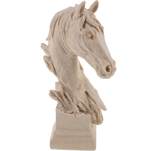 SEWCHICS Equestrian Decor Horse Head Figurine Sculpture Sandstone Home Decoration
