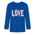 thumbnail image 4 of Jinhomg Love Graphic Tees for Men 2025 Trendy Valentine's Day T-Shirts Big and Tall Comfy 3/4 Sleeve Crew Neck Holiday Tops Couple Gifts Holiday Saving Blue M, 4 of 5