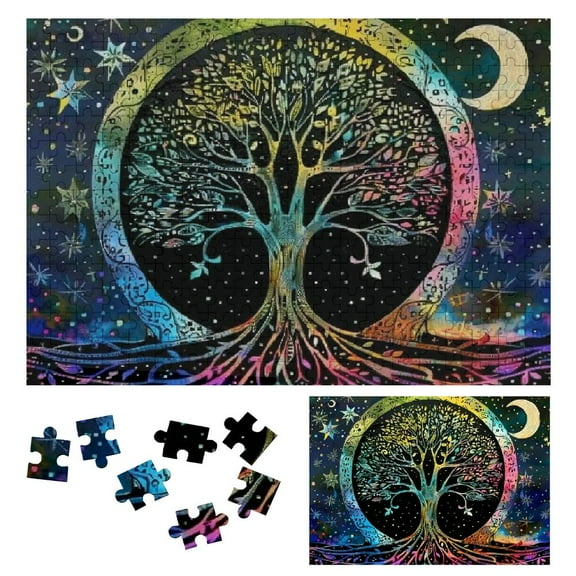 Creowell Tree of Life Wooden Jigsaw Puzzle Challenging Difficult Wood Puzzles for Adults Gift for Family Friends 300 PCS