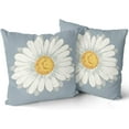 thumbnail image 6 of Spring Summer Pillow Covers 18X18 in Blue Daisy Floral Couch Pillow Cases Set of 2 Flower Bloom Farmhouse Throw Pillows Spring Decor for Room Bedroom Cushion Outdoor, 6 of 6