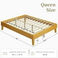 thumbnail image 3 of Yaheetech Queen Size Wooden Platform Bed Frame with No Headboard, Natural Wood, 3 of 7