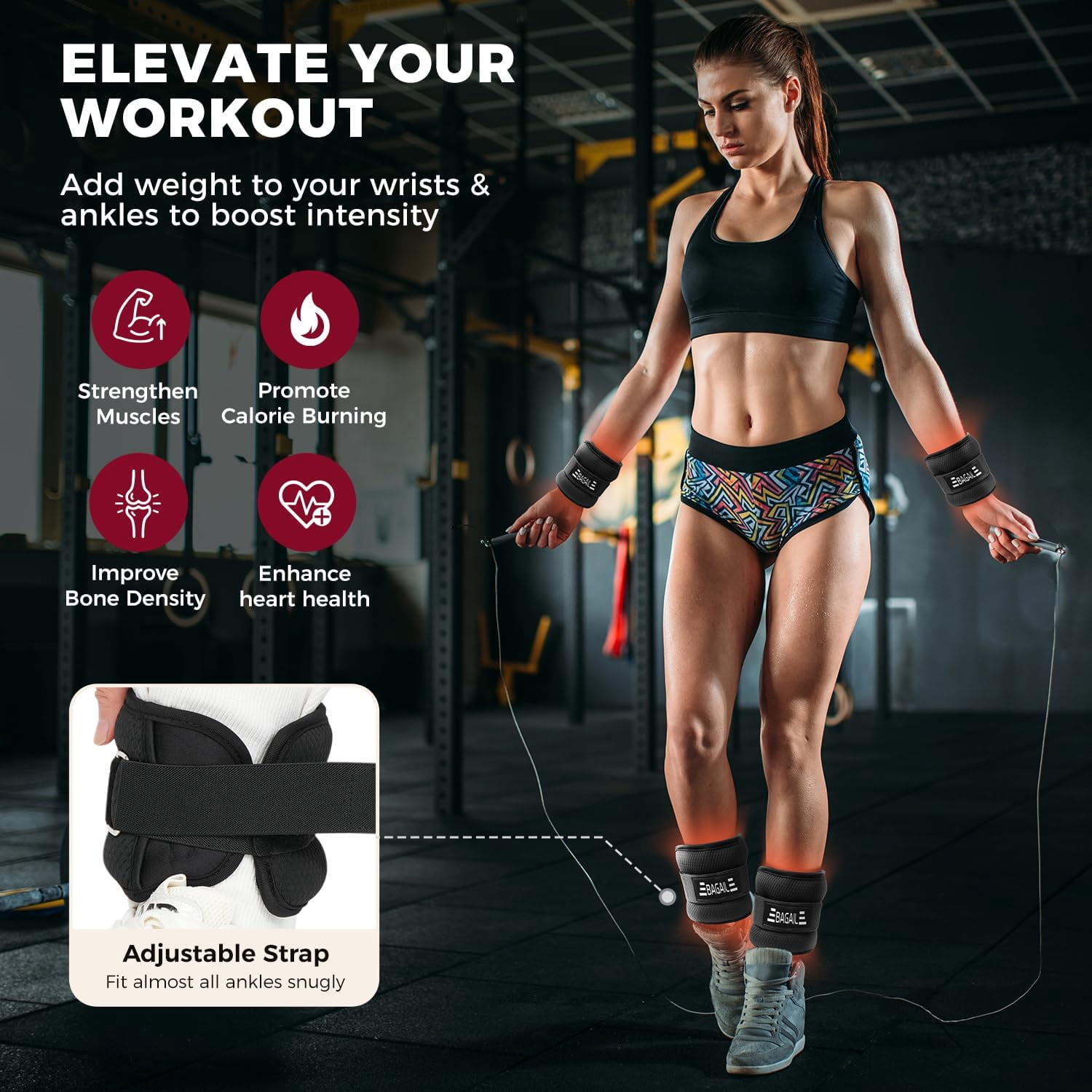 Ankle Wrist Weights for Women & Men, One Pair of 1/2/4/6/8/10 LBS Wearable Leg Arm Weights with Sleek Design & Secure Fit for Walking, Running, Pilates, Home Fitness & Physical Therapy