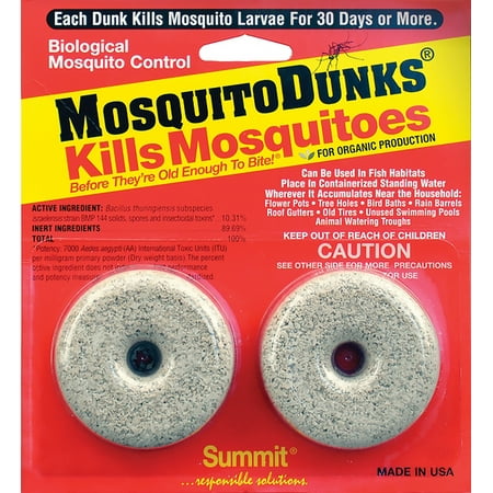 Mosquito Dunks Biological mosquito control -- kills mosquitos before they are old enough to bite - 2 Pack
