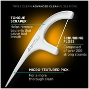 DenTek Advanced Clean Triple Clean Floss Picks, Removes Plaque and Bacteria, 150 Count