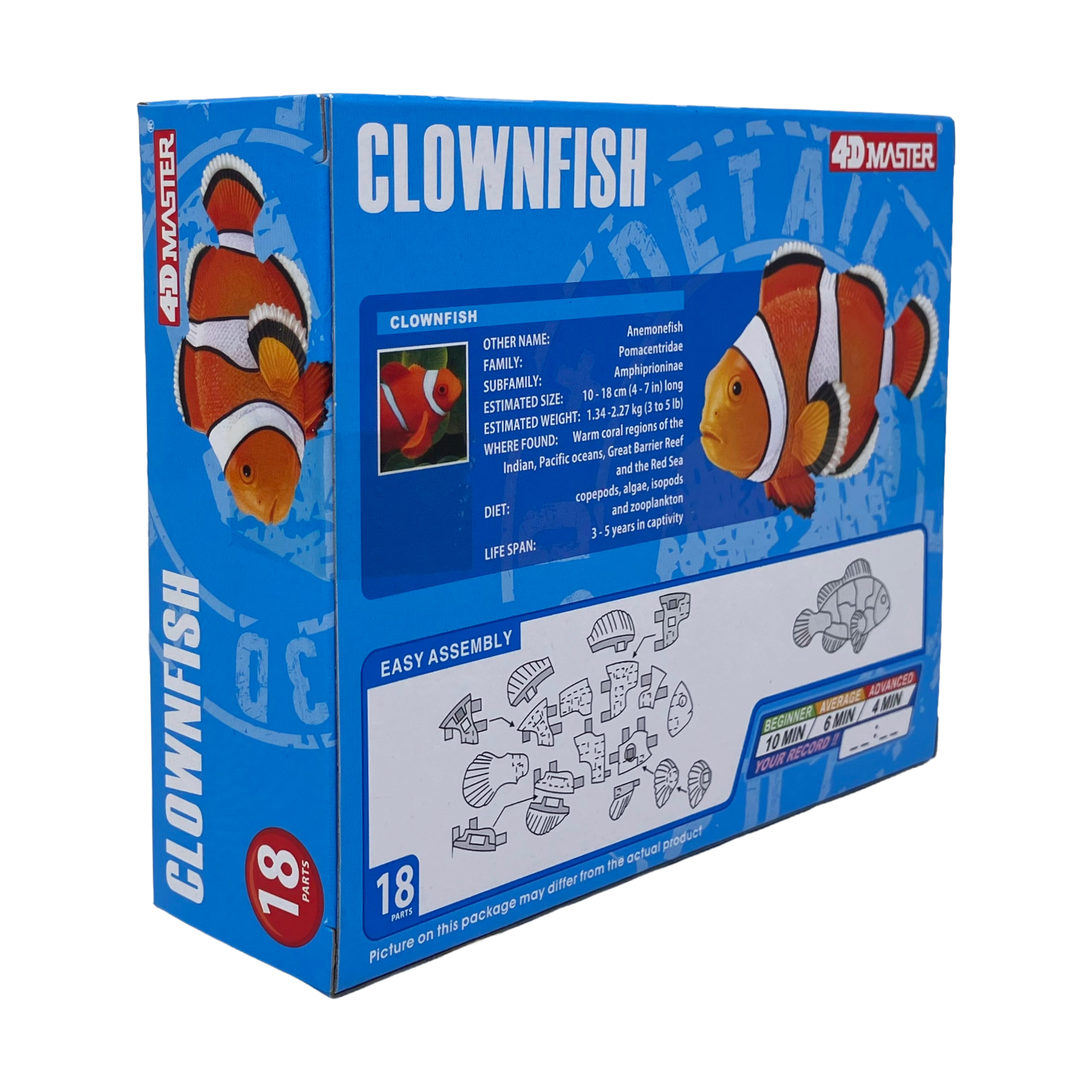 4D Master 4D Puzzle - Clownfish: 18 Pcs