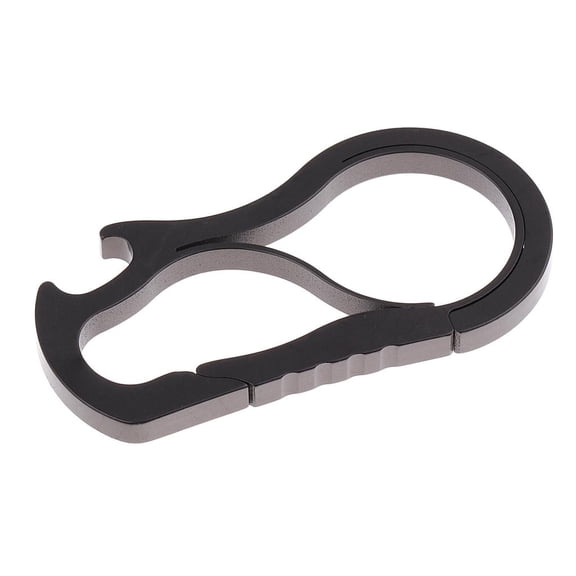 2.1''/53mm Carabiner Hook Keychain Buckle Bottle Opening Device for Camping Fishing Hiking Travel Gray