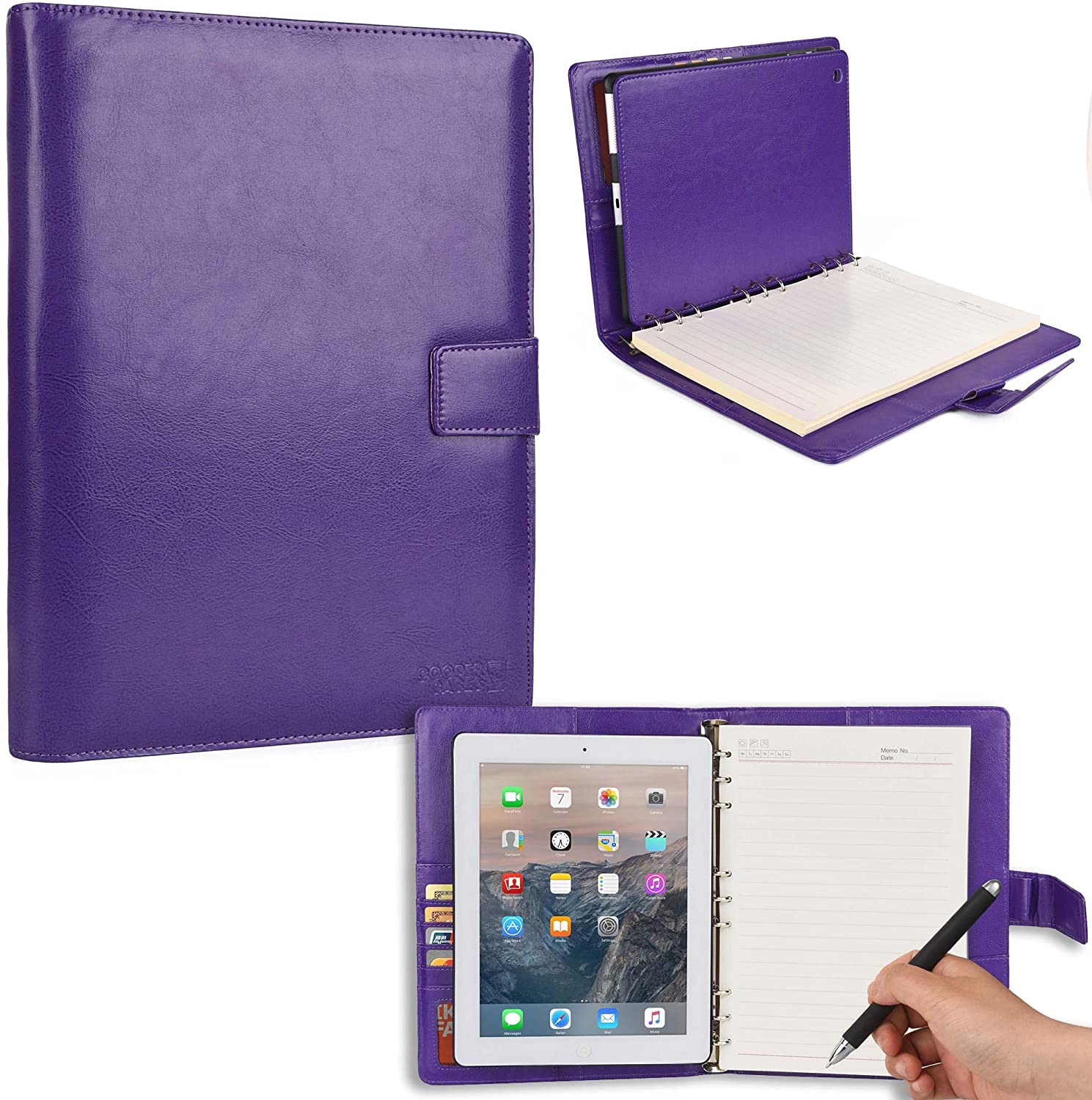 Cooper FolderTab [Padfolio Tablet Case with Notepad] for iPad 4, iPad 3