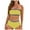 Yellow, variant on Cathalem Womens Bikini 2 Piece Swimwear Cheeky Solid Lace up Bathing Suits (Hot Pink,M)