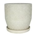thumbnail image 1 of TRENDSPOT INC 12 in. Dia. White Ceramic Rivage Pot, 1 of 3