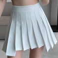 thumbnail image 3 of Besolor Womens Girl High Waisted Pleated Skirt Casual Stretchy A-Line Skater Mini Skirts with Lining Shorts, 3 of 3