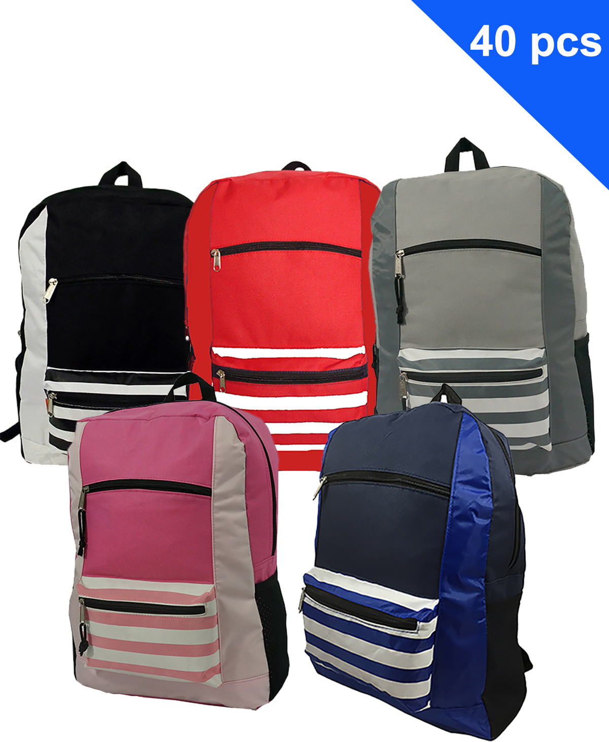 Wholesale Classic Backpack 18 inch Printed Basic Bookbag Bulk Cheap Case Lot 40pcs Simple ...