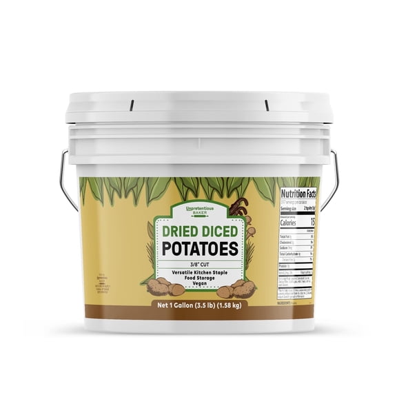Unpretentious Dried Diced Potatoes, 1 Gallon, Soups, Stews, Food Storage Potatoes