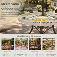 thumbnail image 6 of Round Outdoor Tablecloth with Umbrella Hole and Zipper, Bees Gnomes Tablecloth with Elastic Waterproof, Spring Floral Daisy Farmhouse Rustic Patio Table Covers for 31" - 35" Picnic Pool Tables, 6 of 9