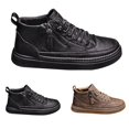 thumbnail image 4 of NOKIO Men's Fashion B𝗈𝗈𝑡𝑠 with Side Zipper , Comfy Outdoor D𝗋essy L𝗈afers Versatile So𝗅id Color Flat Shoes Casual Lightweight Non-S𝗅ip Elastie 𝖫a𝖼e Up Sneakers, 4 of 8
