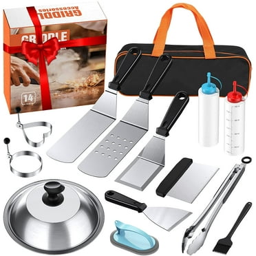 BBQ Set Grilling Tool Kit for Blackstone Griddle Accessories,14 Pieces BBQ Griddle Kit Grill Tools Set for Blackstone and Camp Chef