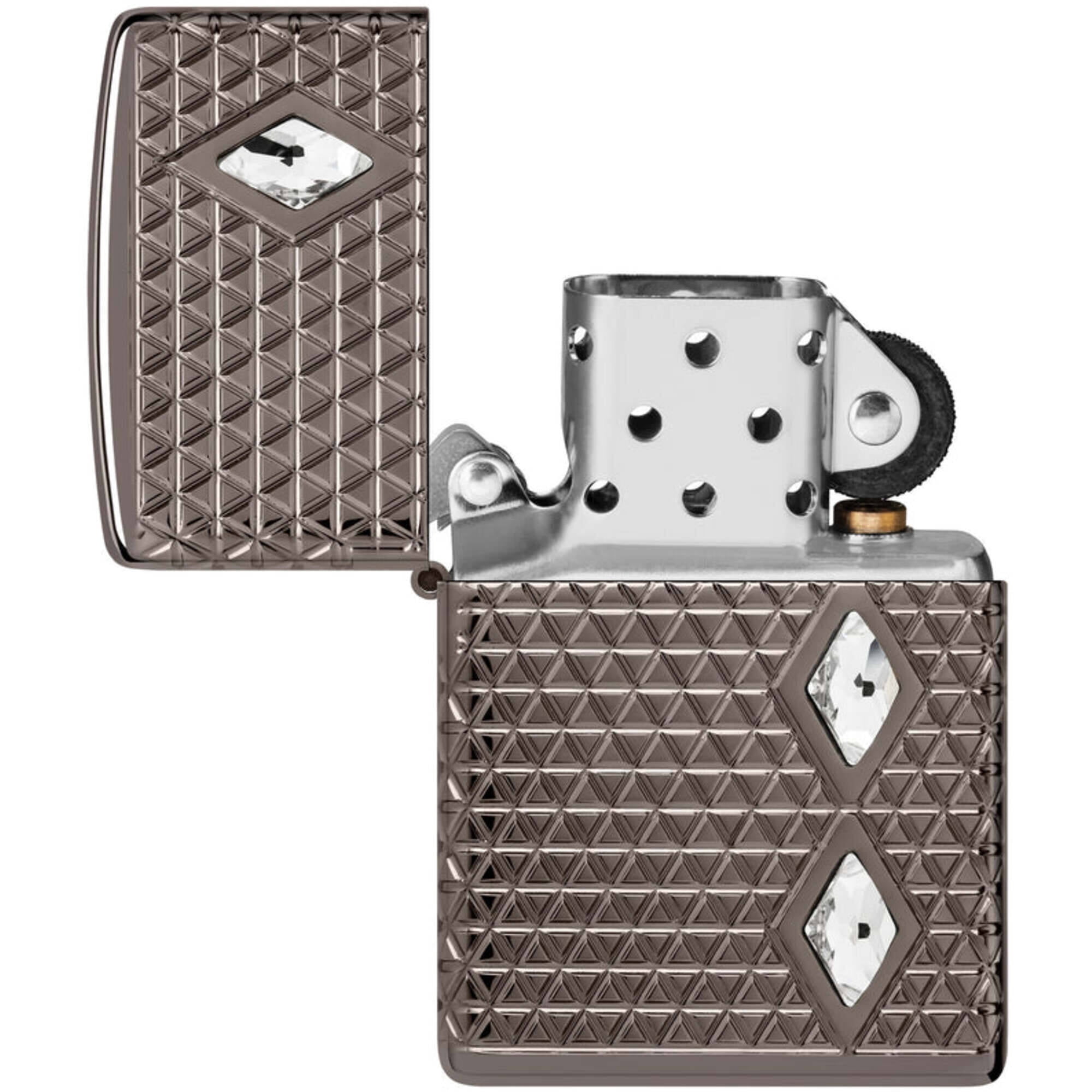 コレクション Zippo OUT DOOR LIGHTER Zippo 46316 Diamond Pattern Design Black Ice Metal Pocket Lighter