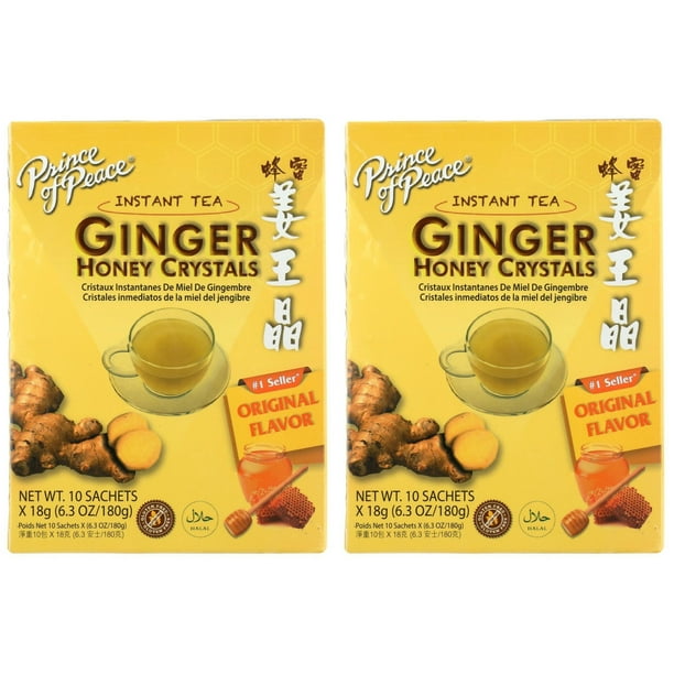 (2 Pack)Prince of Peace Instant Tea Ginger Honey Crystals 10CT Tea