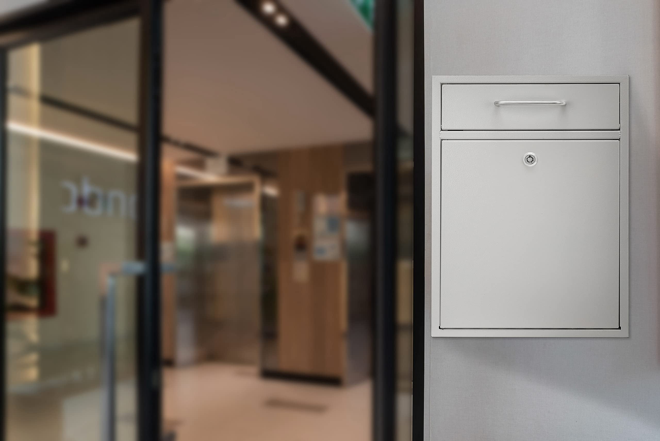 AdirOffice Wall Mount Mailbox - Mailbox with Lock and Keys- Durable Wall Mounted Locking Mailbox and Cash Drop Box for House, Apartments or Bussiness After Hours Deposits