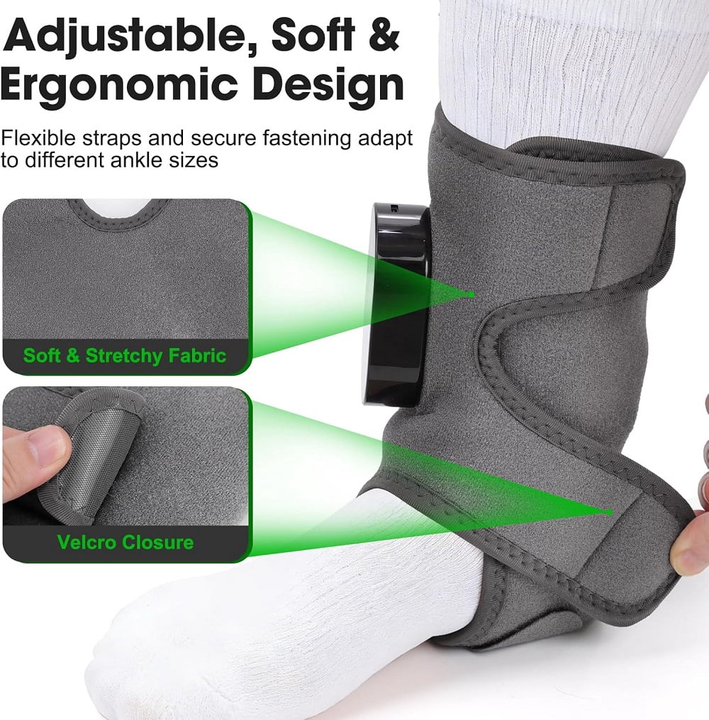 2PCS Cordless Neuropathy Foot Massager, Ankle Massager for Pain Relief, Ankle Heating Pad Plantar Fasciitis Relief, Black