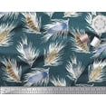 thumbnail image 3 of Soimoi Blue Silk Fabric Print Feather Print Fabric by the Yard 42 Inch Wide, 3 of 3