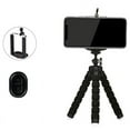 thumbnail image 1 of Trípode para teléfono, mini trípode de viaje flexible para teléfono inteligente, cámara deportiva, teléfono móvil, soporte ajustable de 5,5 pulgadas con obturador remoto Bluetooth montado, 1 of 4