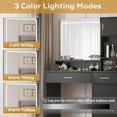 Vanity Desk with Mirror and LED Light Strip,Dressing Table with Large