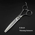 thumbnail image 2 of Tijeras profesionales para entresacar el cabello, de 15 cm (6 pulgadas), de acero inoxidable japonés con mango ergonómico antideslizante., 2 of 5
