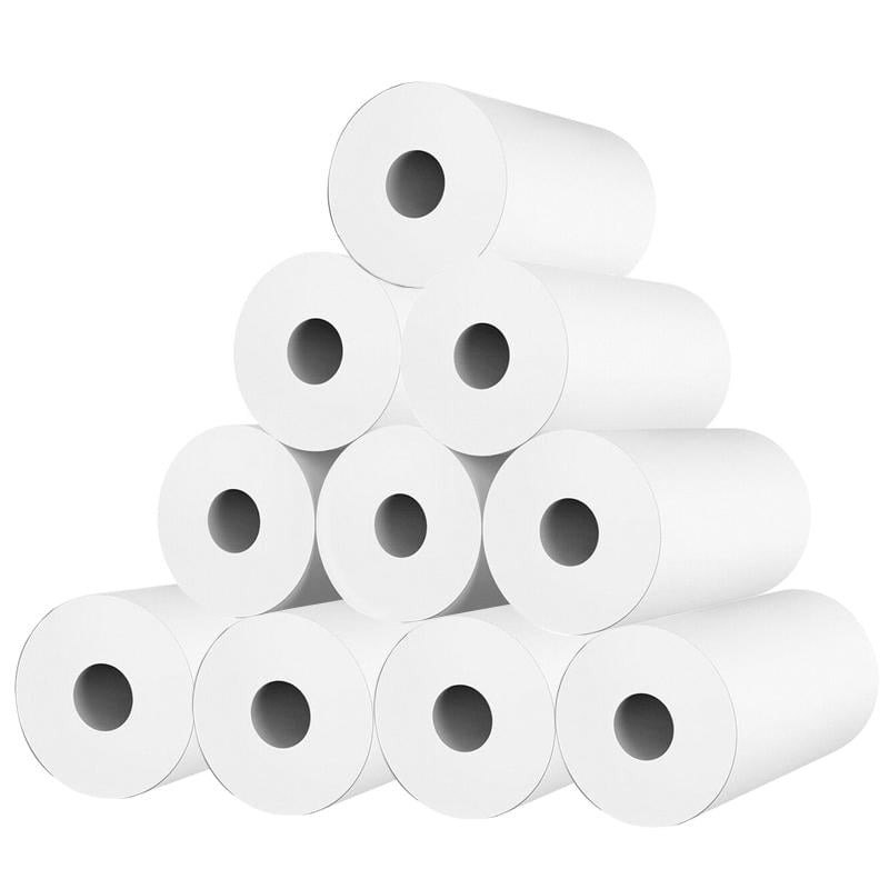OOKWE 10 Rolls White Kids Camera Wood Pulp Thermal Paper Instant Photo Print Paper
