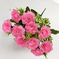 thumbnail image 2 of Mdesiwst 10 Head Artificial Carnation Flower with Stem Home Office Table Centerpiece Wedding Faux Flower Branch Floral Arrangement Decoration, 2 of 7