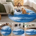 thumbnail image 6 of Abstract Mottled Texture Round Area&nbsp;Rug 8ft Blue White Gradient Non-Slip&nbsp;Washable Circle Rugs Soft Felt Indoor Floor Mat for Bedroom Kitchen Living Room Bathroom, 6 of 9
