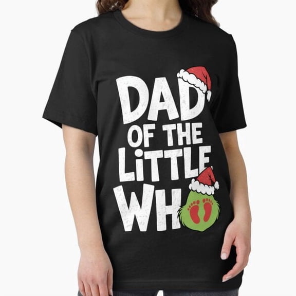 Dad of the Little Who Pregnancy Holiday Announcement Cute Expecting Unisex T-Shirt up to size 5XL