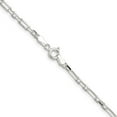 thumbnail image 2 of Diamond2Deal 925 Sterling Silver Diamond-Cut 3mm 3 Short Plus 1 Long Cable Link Chain Necklace for Men 18", 2 of 6