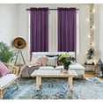 thumbnail image 3 of 1 piece faux silk solid curtain drapes semi sheer see thru panels with rod pocket for any bedroom living room or patio door MR2 Lilac Color 55" Wide X 84"Long, 3 of 4