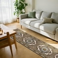 thumbnail image 3 of Mitzzllc Vintage Washable Runner Rug, White and Khaki, 2FT*10FT, Non-Slip Backing, 3 of 10