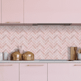 thumbnail image 5 of HOMEART Herringbone Peel and Stick Backsplash, 10-Sheet Self Adhesive 3D Stick on Wall Tiles for Kitchen Bathroom (Pink), 5 of 6