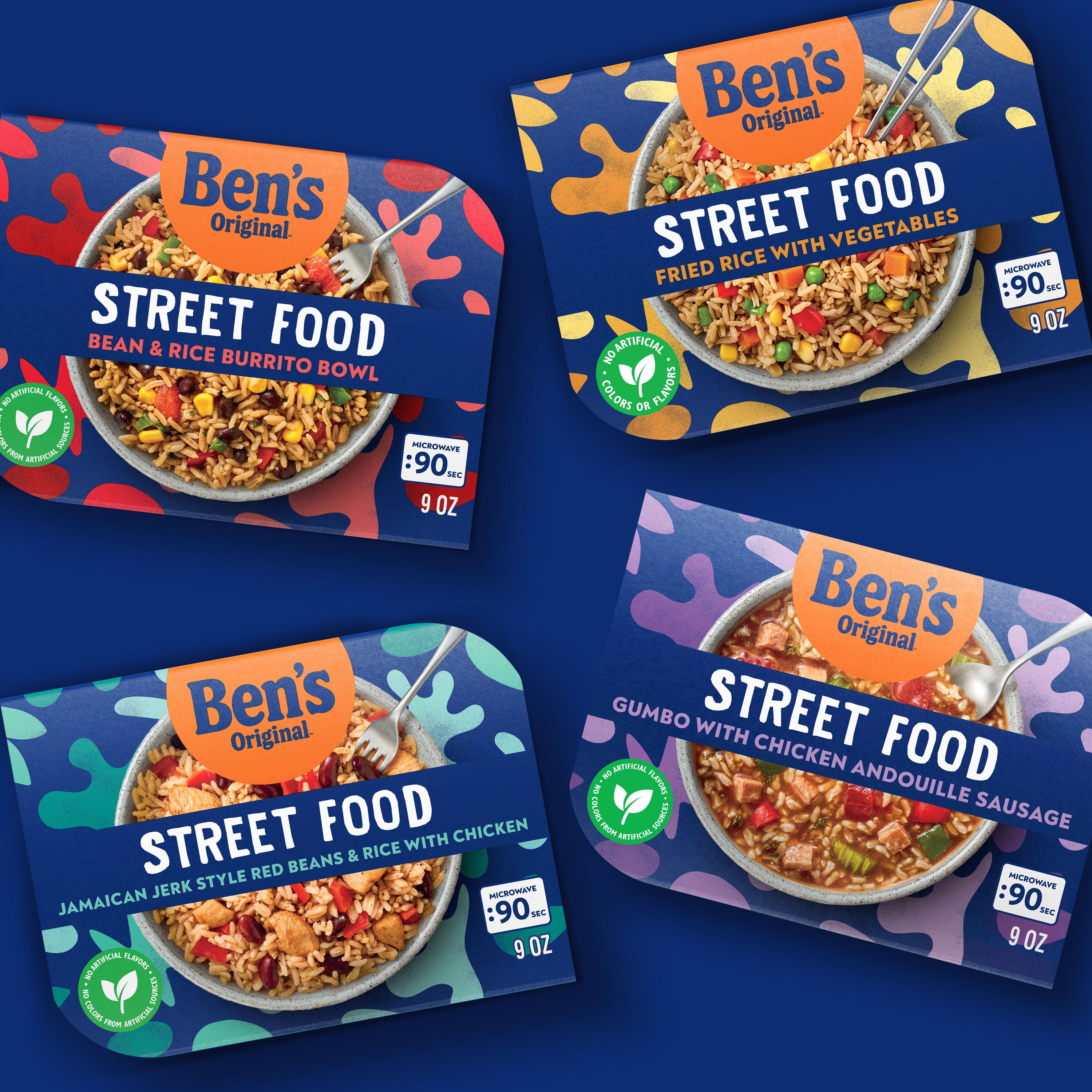 Ben's Original Street Food Burrito Bowl 9 Ounces. Microwave in just 90 Seconds! Fully Cooked Just Heat and Eat!