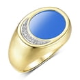 thumbnail image 3 of RYLOS Men's Designer Ring: 14K Yellow Gold with Blue Quartz and Diamonds - Gold Rings for Men  Size 12, 3 of 6