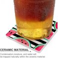 thumbnail image 4 of GZHJMY Square Drink Coasters, 1 Pcs Watercolor Paint Watermelon Pieces Absorbent Ceramic Coffee Coasters for Drinks with Cork Base Housewarming Gift for Home Decor, 4 of 6