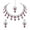 Rose Maroon/Ruby, variant on Women's Indian Bollywood Wedding & Party Wear Jewelry Set, Silver Plated Chain Pendant & Earrings,Crystal Rhinestone Necklace Set