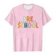 thumbnail image 4 of FAOWME Child Fashion T-Shirt Back To School Season Printed Round Neck Short Sleeve Casual Tops Tee Pink 4-5 Years, 4 of 4