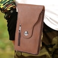 thumbnail image 3 of Paquete de cintura para hombre con cerrojo de bolsa de billetera de cuero de PU simple para trabajar corriendo para teléfono, 3 of 5