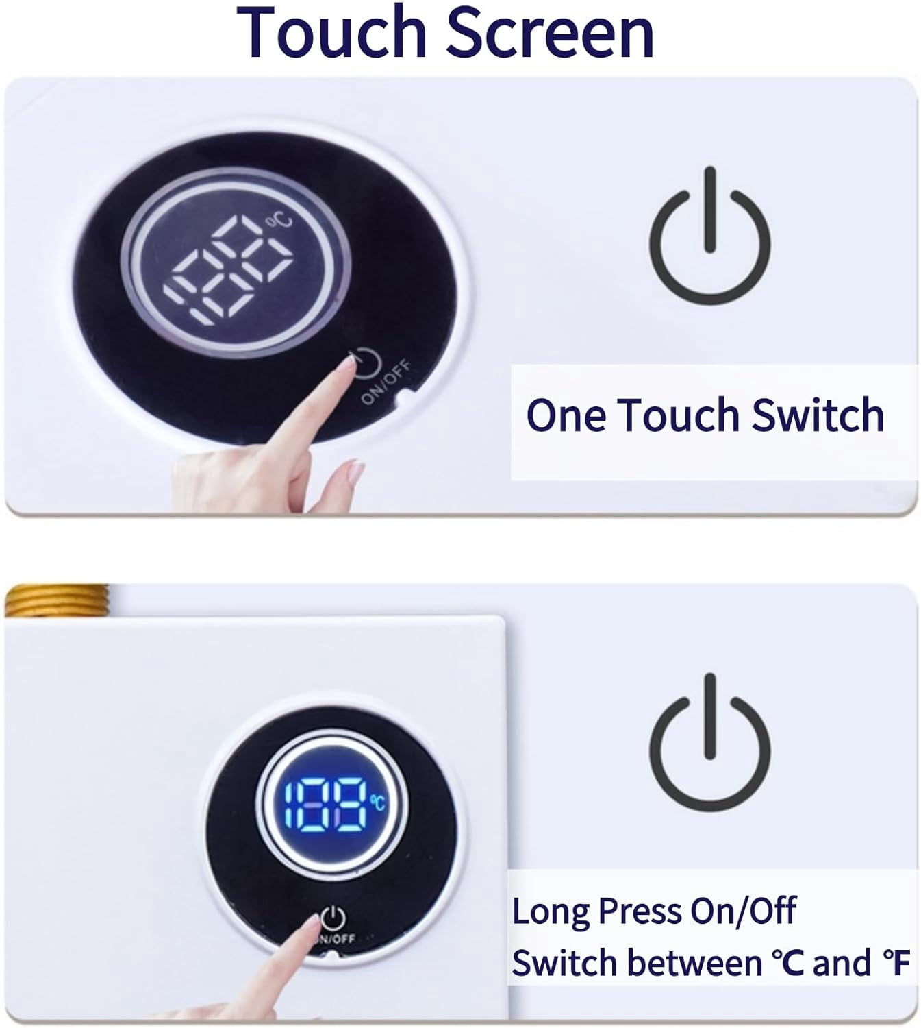 Electric Tankless Water Heater 3000W 110V Instant Hot On Demand Residential Electric Water Heater with Digital Display for Kitchen Whole House Shower Sink Small