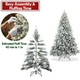 thumbnail image 3 of IC ICLOVER 7.5ft Pre-Lit Artificial Christmas Tree with 500 Warm White Lights, Snow Flocked Full Prelighted Xmas Tree, 1088 Branch Tips, Metal Stand and Hinged Branches, Storage Bag, 3 of 10