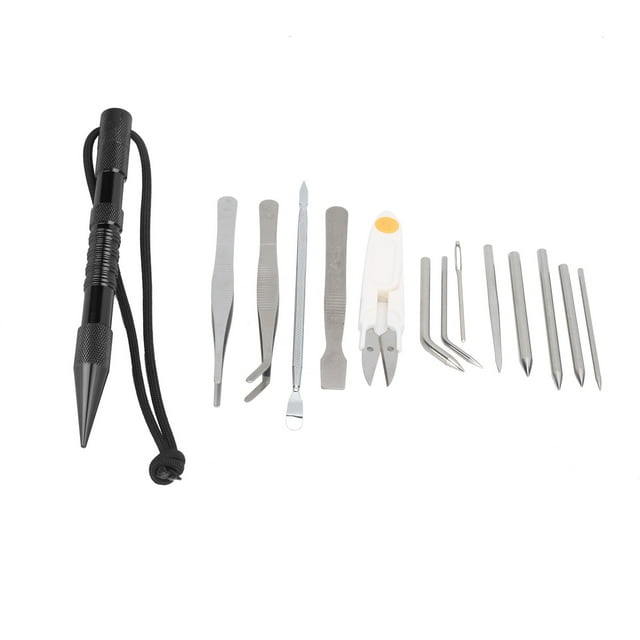 Paracord Stitching Needle Set, Needles DIY Bracelet Weaving Tool Paracord Stitching Needles Set Bracelets DIY Kit with 1 X Scissors for Craft Lovers Black 14-piece Set,Red 14-piece