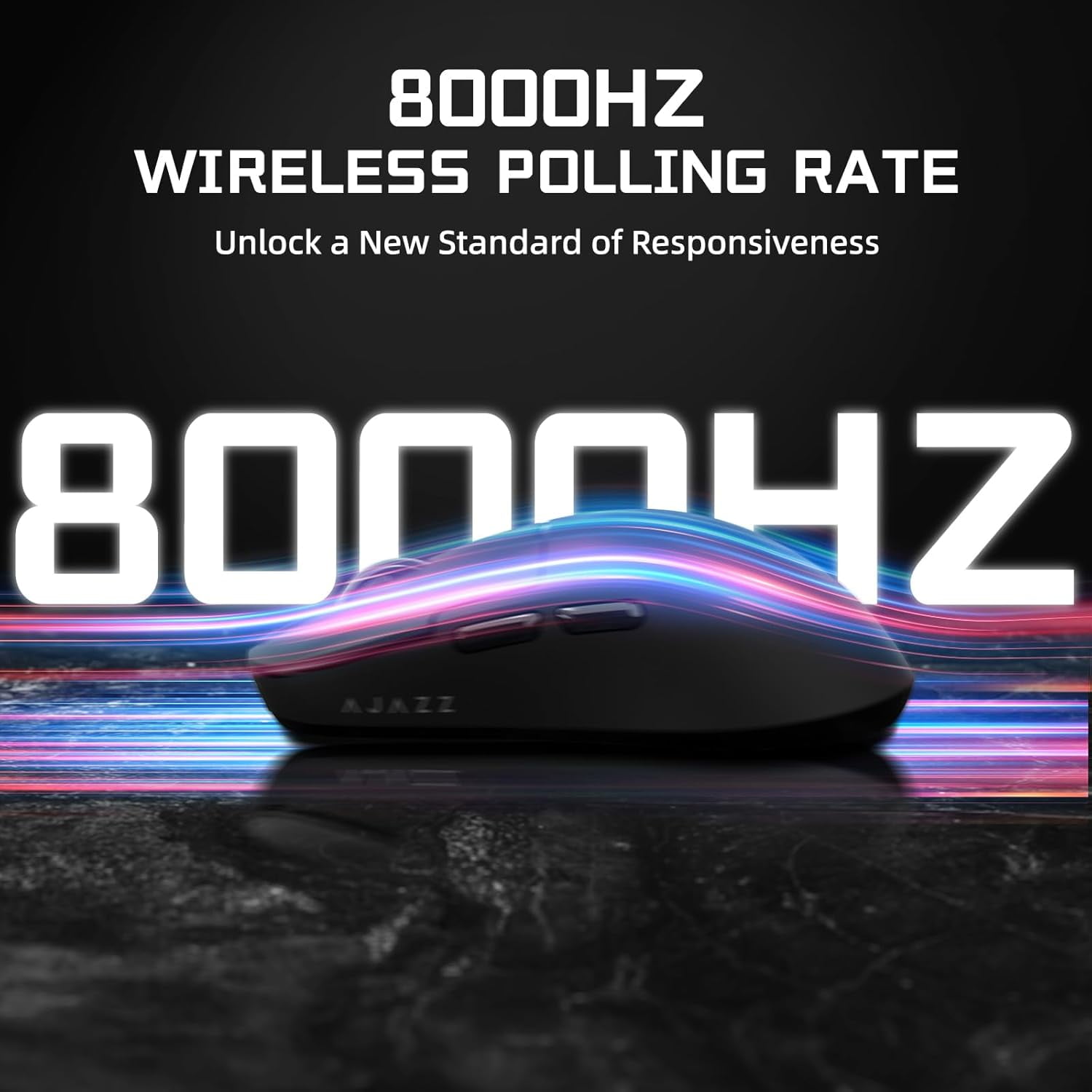 ATTACK SHARK x AJAZZ AJ159 APEX PAW3950 Triple Mode Gaming Mouse 8K with Magnetic Charging Dock with Color Display Bluetooth/2.4G Wireless/Wired-Black