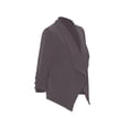 thumbnail image 3 of Women's Casual Fitted Blazer Draped Open Front with Ruched 3/4 Sleeves (S-3XL), 3 of 6